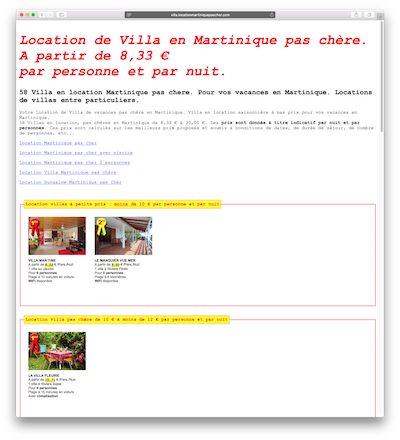 Villa Martinique pas chère